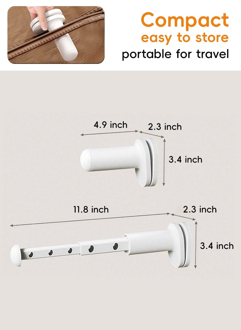 2 Pcs Portable Clothes Dryer Stand, Clip-On Cloth Drying Rack, Retractable Cloth Hooks, Multi-Function Clothes Organizer Stand, Portable Folding Clothes Rack, Adjustable Laundry Drying Stand, Space-Saving Cloth Dryer, Compact and Durable Hanging Clothes Rack, Innovative Balcony Design for Apartment, Dormitory, Bathroom, Camping and Travel - Image 4