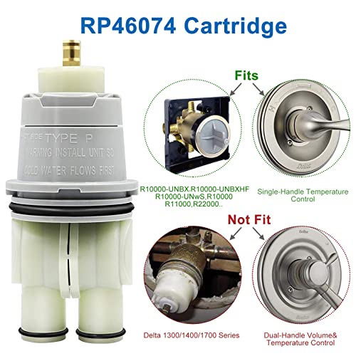 DSWJZDW RP46074 Shower Valve Cartridge Compatible with Delta Shower and Tub 13/14 Series Faucet, Single-handle Delta Universal Valve Cartridge Assembly, Repair Kit for Delta Shower Valve Cartridge. - Image 3