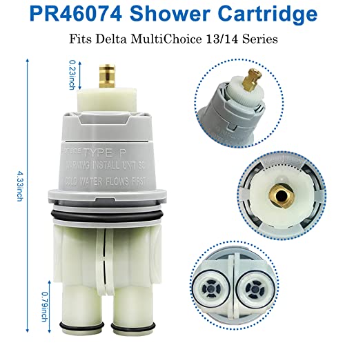 DSWJZDW RP46074 Shower Valve Cartridge Compatible with Delta Shower and Tub 13/14 Series Faucet, Single-handle Delta Universal Valve Cartridge Assembly, Repair Kit for Delta Shower Valve Cartridge. - Image 4