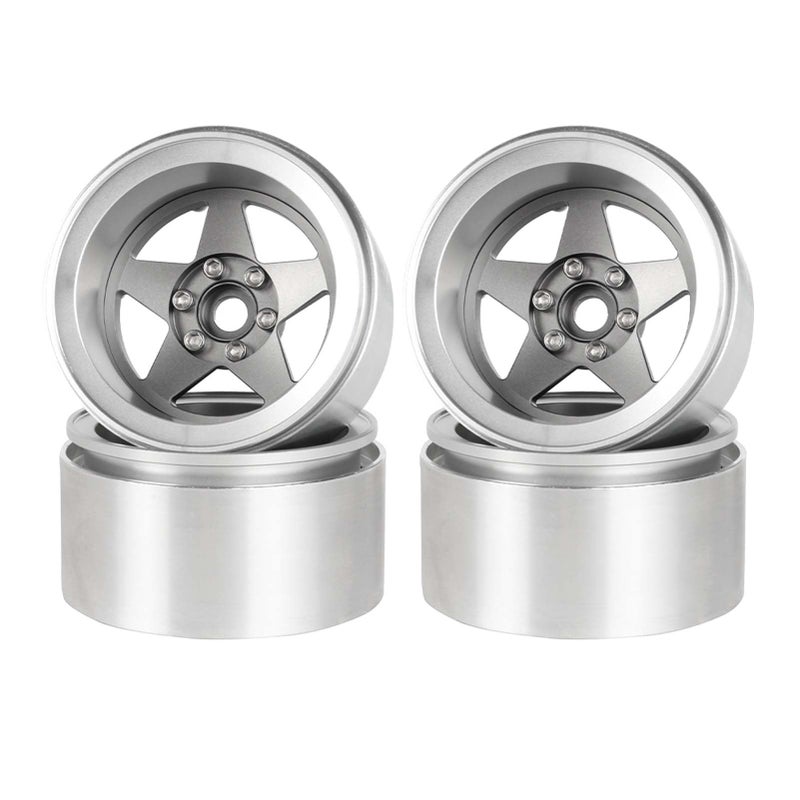 LAFEINA Aluminum 22 Beadlock Wheel Offset 10mm Metal Rims for SCX10 RR10 TRX4 VS410 Gen8 110 RC Crawler Car Upgrade Parts 5Spoke Gray - Image 3