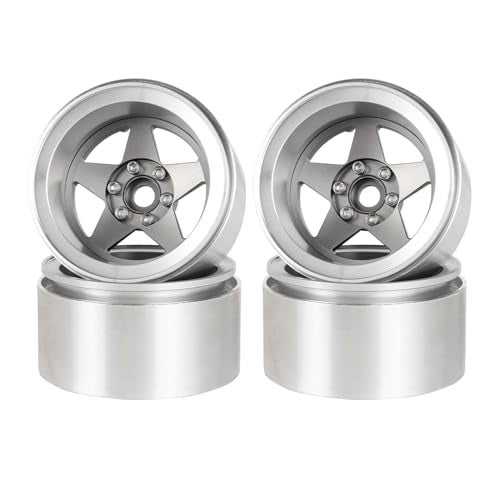 LAFEINA Aluminum 22 Beadlock Wheel Offset 10mm Metal Rims for SCX10 RR10 TRX4 VS410 Gen8 110 RC Crawler Car Upgrade Parts 5Spoke Gray - Image 1