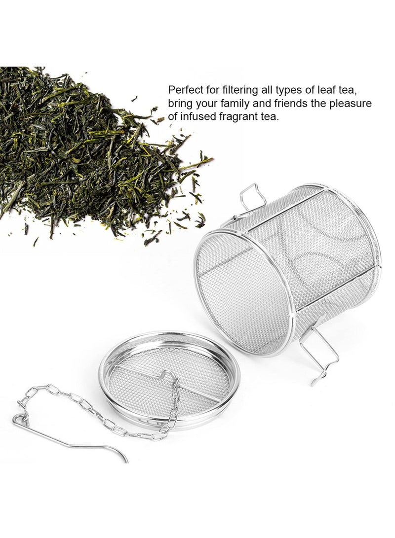 KASTWAVE Seasoning Strainer, Stainless Steel Spice Filter, Cooking Spice Filter, Mesh Design Tea Ball Strainer Soup Seasonings Seperation Basket Filter with Chain Hook for Home Restaurant (8 * 10cm) - Image 4