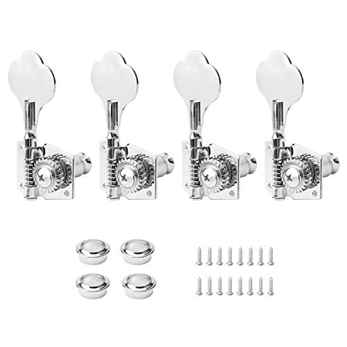 Swhmc 4R Open Electric Guitar Bass Tuners Guitar Tuning Key Pegs Machine Head Replacement for Electric Jazz Bass or Precision Instruments (Chrome, 4R) - Image 1