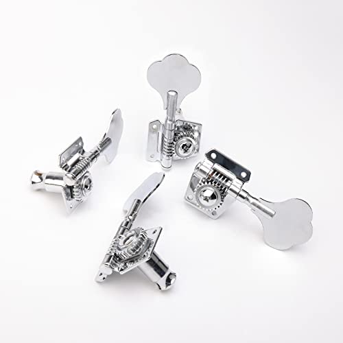 Swhmc 4R Open Electric Guitar Bass Tuners Guitar Tuning Key Pegs Machine Head Replacement for Electric Jazz Bass or Precision Instruments (Chrome, 4R) - Image 4