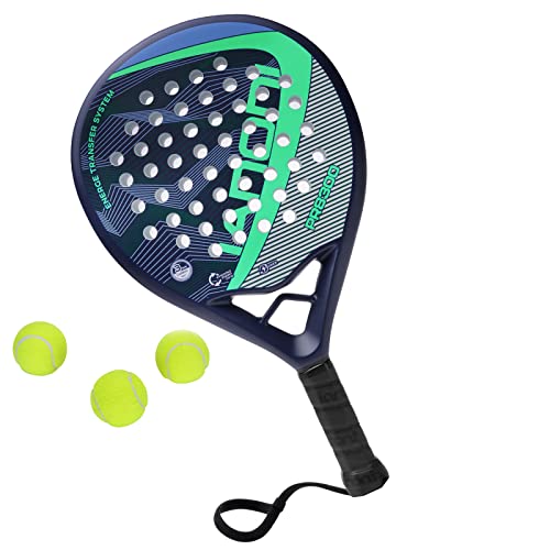 ianoni Paddle Tennis Racket Carbon Fiber Surface with EVA Memory Flex Foam Core POP Padle Racquts (T-PR8300-BLUE) - Image 2