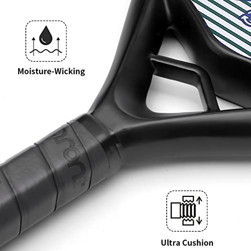 ianoni Paddle Tennis Racket Carbon Fiber Surface with EVA Memory Flex Foam Core POP Padle Racquts (T-PR8300-BLUE) - Image 4
