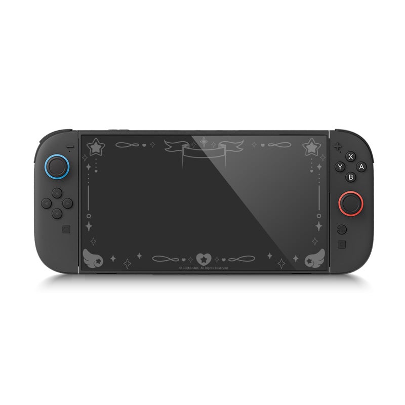 Geekshare Premium HighAluminum Tempered Glass Screen Protector for Switch 2 Secret Art Visible When Powered Off Includes Positioning Frame Ultra HD Clear1Pack Star Wings Series - Image 2