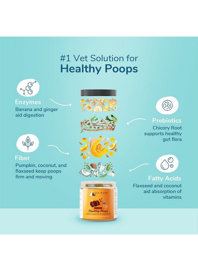 Kin+Kind - kin+kind Organic Fiber for Healthy Poops + Organic Hip and Joint Supplement for Dogs and Cats - Prebiotics for Dogs - Fiber for Dogs - Dog Stool Softener - Gut Health for Dogs - No Scoot for Dogs - Image 1