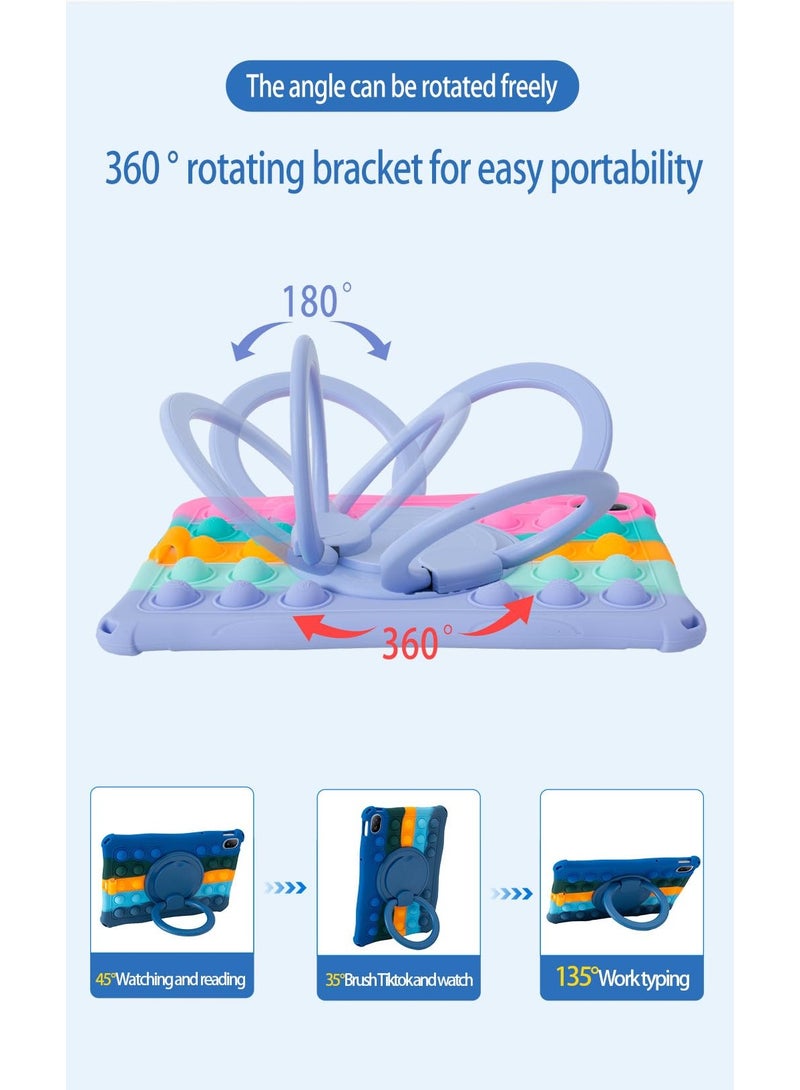 متوافق مع هواوي ماتي باد SE 11 بوصة 2024 أطفال سيليكون لينة 360 درجة دوار عصابة حامل الغطاء ، حزام ( الوردي ) - Image 4