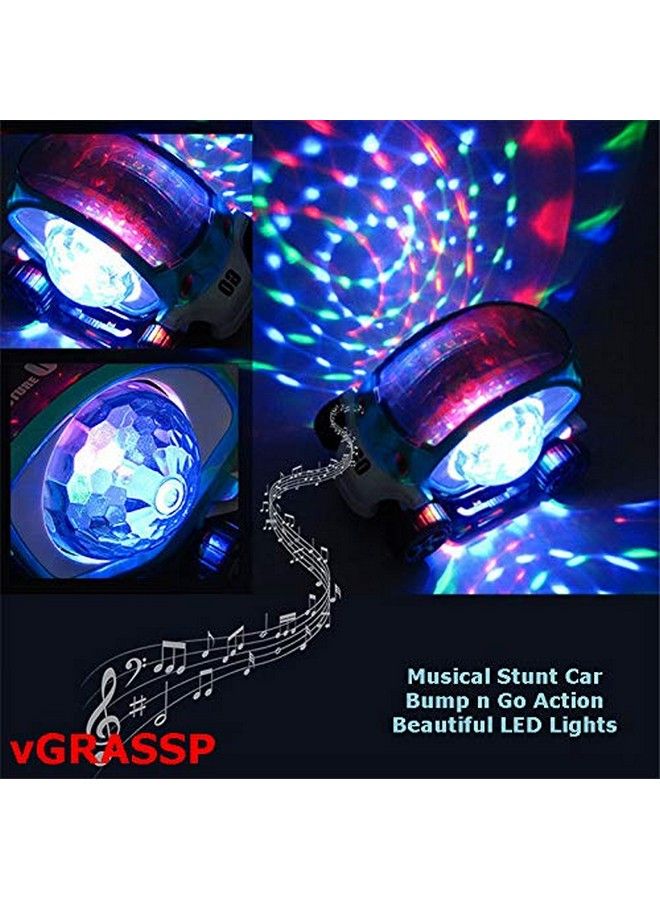 vGRASSP Plastic 360 Degree Rotating Stunt Car Toy For Kidsbump And Go Action With 4D Lights And Music Multi - Image 5