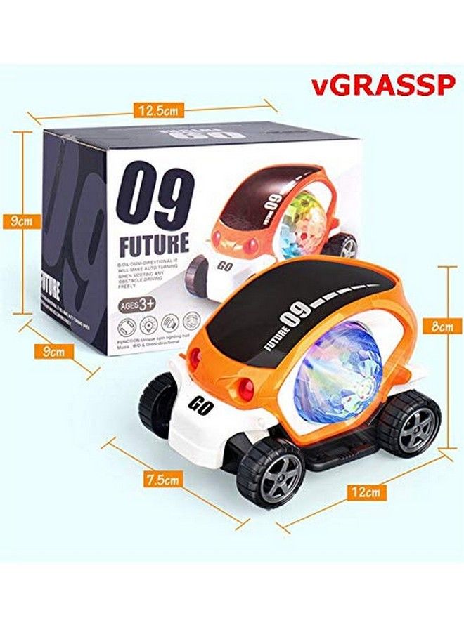 vGRASSP Plastic 360 Degree Rotating Stunt Car Toy For Kidsbump And Go Action With 4D Lights And Music Multi - Image 4