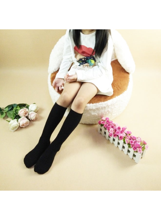 Black Student Socks Cotton All-match Solid Color Football Socks Boys And Girls Sports Stockings Children's Adult Dance Socks