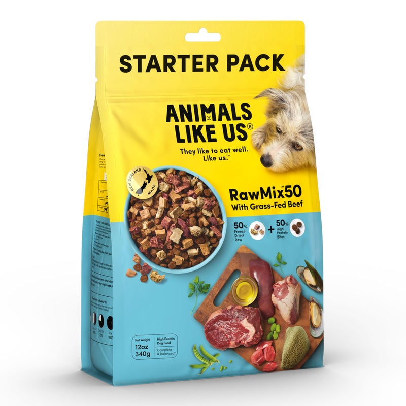 Animals Like Us RawMix 50 New Zealand GrassFed Beef FreezeDried Raw Mix Dog Food 50 Raw Kibble High Protein GrainFree NonGMO 12 oz - Image 2