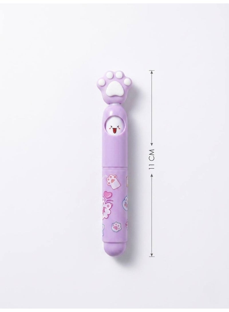 AuraStylee 6-Piece Cute Cat Paw Highlighter Set - Pastel Colors - Image 3