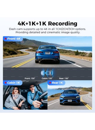 M500 (Upgraded M550-max) Dash Cam Ultra HD 4K Front + 1K Rear & Interior, 2.99” Screen, WiFi Car DVR, Night Vision, 24H Parking Monitor - view 2