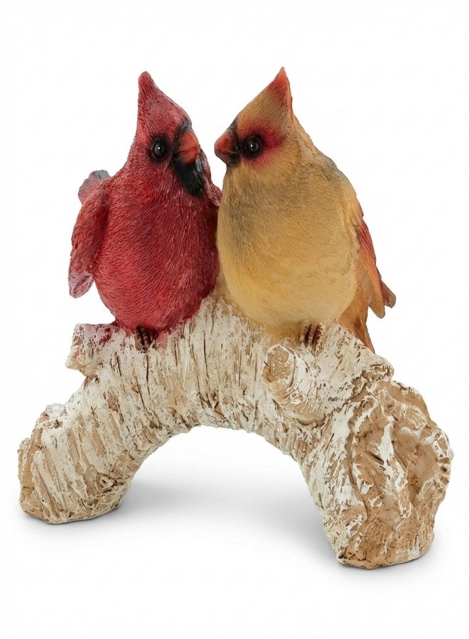 The Bridge Collection تمثال زوج من طيور الكاردينال على غصن شجرة من الراتنج من مجموعة بريدج - Image 1