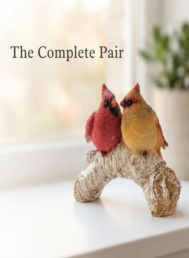 The Bridge Collection تمثال زوج من طيور الكاردينال على غصن شجرة من الراتنج من مجموعة بريدج - Image 4