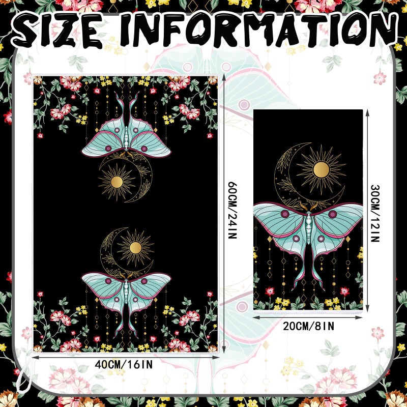 Boyiee Set of 6 Witchy Kitchen Towels Boho Tea Towels Absorbent Mushroom Floral Dish Towels 24 x 16'' Gothic Dish Towels Sun Moon Star Butterfly Hand Towels Gifts for Farmhouse Kitchen Bathroom - Image 4