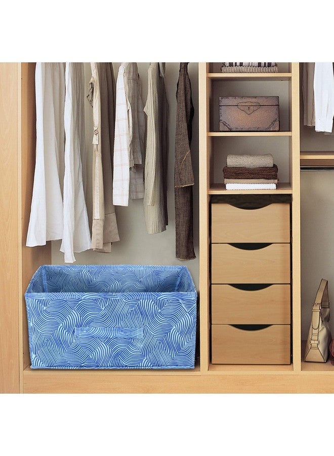 Kuber Industries Laheriya Metallic Print Rectangular Non Woven Fabric Modular Closet Organizer Box with Handle (Blue & Red & Beige, KUBMART15999, 42 x 29 x 22 cm), Set of 3 - Image 2