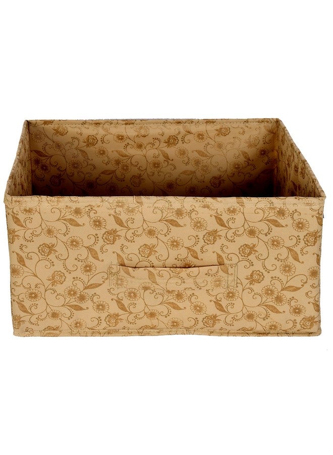 Kuber Industries Laheriya Metallic Print Rectangular Non Woven Fabric Modular Closet Organizer Box with Handle (Blue & Red & Beige, KUBMART15999, 42 x 29 x 22 cm), Set of 3 - Image 4