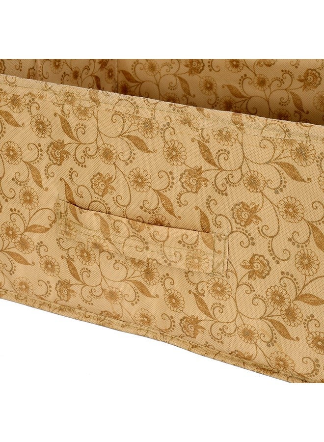 Kuber Industries Laheriya Metallic Print Rectangular Non Woven Fabric Modular Closet Organizer Box with Handle (Blue & Red & Beige, KUBMART15999, 42 x 29 x 22 cm), Set of 3 - Image 5