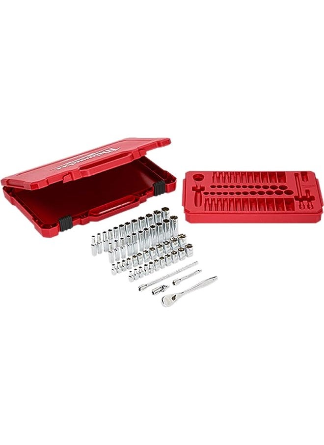 Milwaukee Electric Tools MLW48-22-9004 1/4In Ratchet & Socket Set - SAE & Metric 