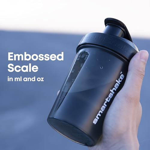 Smartshake Lite 4-Pack Protein Shaker Bottle 400 ml | 13.5 oz - Leakproof Screw-on Lid - BPA Free – Unisex - Mist Grey, Army Green, Black, Navy Blue - Image 3