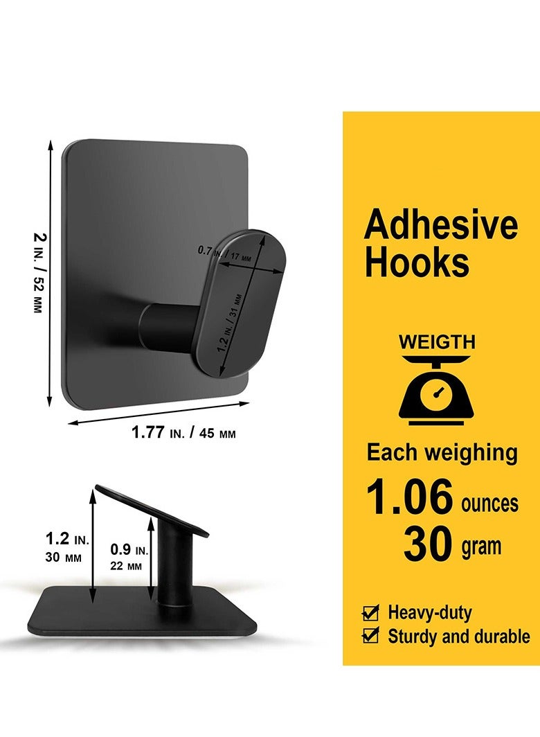 4-Piece Stainless Steel Coat And Robe Hook Black 4.5x4.5x5.5cm  - Image 3