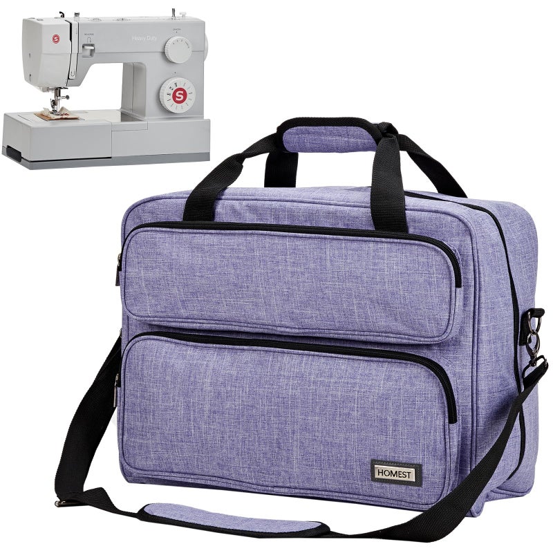 HOMEST Sewing Machine Carrying Case, Universal Tote Bag with Shoulder Strap Compatible with Singer, Brother, Janome, Purple (Patent Design) - Image 1