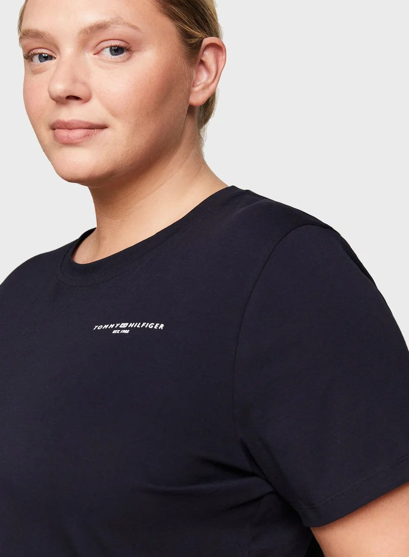 Tommy Hilfiger Plus Crew Neck Logo T-Shirt
