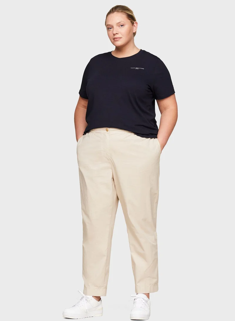 Tommy Hilfiger Plus Crew Neck Logo T-Shirt