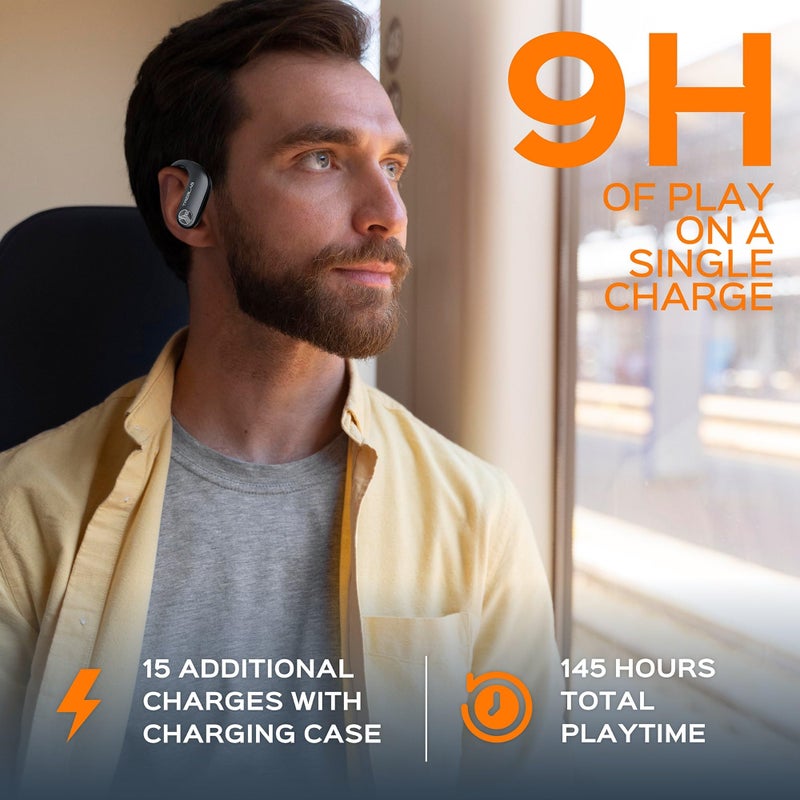 TREBLAB X3 Pro - Workout True Wireless Earbuds, Comfortable Earhooks, Bluetooth 5.3, Punchy Bass, Noise Isolation, 145H Playtime, IPX5 Waterproof, Sweatproof, 2 Mics for Calls, Sport Bluetooth Earbuds - Image 5