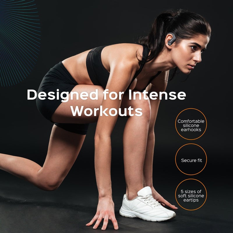 TREBLAB X3 Pro - Workout True Wireless Earbuds, Comfortable Earhooks, Bluetooth 5.3, Punchy Bass, Noise Isolation, 145H Playtime, IPX5 Waterproof, Sweatproof, 2 Mics for Calls, Sport Bluetooth Earbuds - Image 2