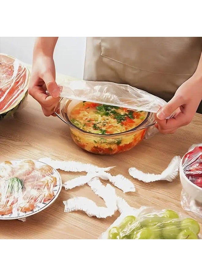 meayul Food Cover Plastic Wrap,300PCS Reusable Stretch Lids, Elastic Bowl Covers, Transparent Food Storage Covers, Plates, Dishes, Meal Prep, Food cover, plastic covers, food storage - Image 3