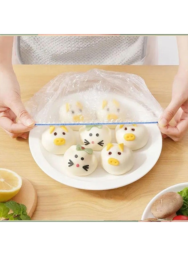 meayul Food Cover Plastic Wrap,300PCS Reusable Stretch Lids, Elastic Bowl Covers, Transparent Food Storage Covers, Plates, Dishes, Meal Prep, Food cover, plastic covers, food storage - Image 5