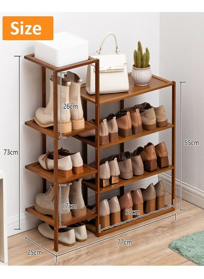 fashionhome رف تخزين الأحذية متعدد الطبقات من الخيزران 77 × 25 × 73 سم - Image 3