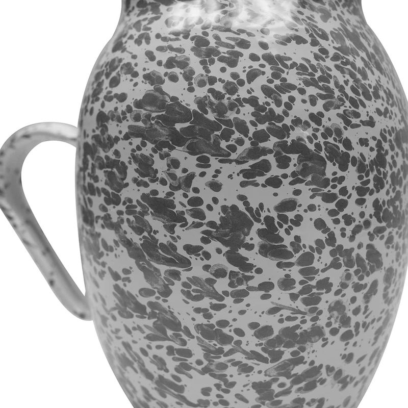 Treasure Gurus Enamel Grey Marble Rustic Metal Pitcher Country Vase Farmhouse Kitchen Tableware Decor  - Image 3