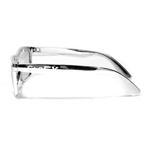 GloFX Chrome Diffraction Glasses – Silver Mirror - Rave Rainbow EDM Diffraction Chrome Silver - Image 3