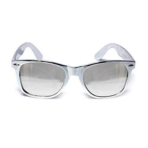 GloFX Chrome Diffraction Glasses – Silver Mirror - Rave Rainbow EDM Diffraction Chrome Silver - Image 4