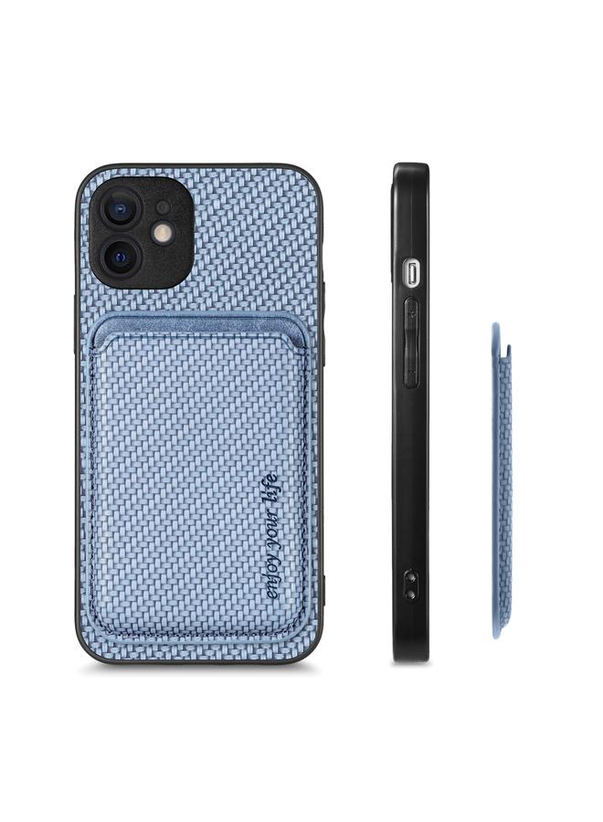 S-TOP Case For iPhone 12 mini Carbon Fiber Leather Card Magsafe Magnetic Phone Case - Image 2