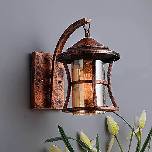 Twilight Wall Lights, Wall Lamp, Metal Oil Rubbed Vintage Rustic Wall Chimney Industrial Lamp Fixture Glass Shade (Corded Electric, Metal, Antique Copper) - Image 1