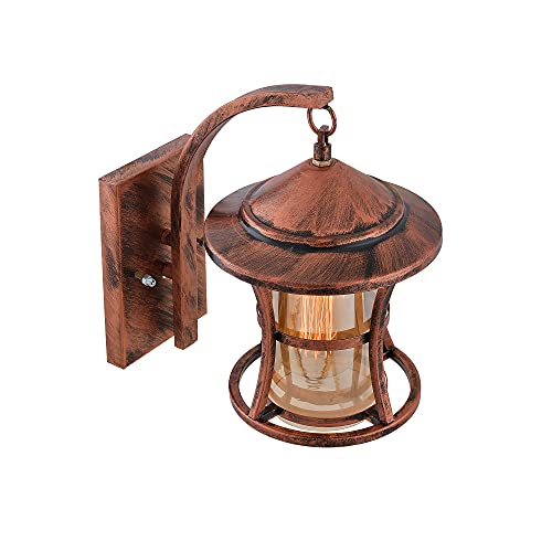 Twilight Wall Lights, Wall Lamp, Metal Oil Rubbed Vintage Rustic Wall Chimney Industrial Lamp Fixture Glass Shade (Corded Electric, Metal, Antique Copper) - Image 3