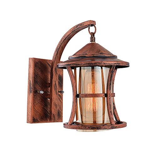 Twilight Wall Lights, Wall Lamp, Metal Oil Rubbed Vintage Rustic Wall Chimney Industrial Lamp Fixture Glass Shade (Corded Electric, Metal, Antique Copper) - Image 2
