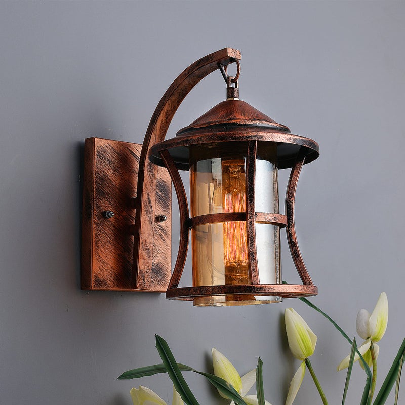 Twilight Wall Lights, Wall Lamp, Metal Oil Rubbed Vintage Rustic Wall Chimney Industrial Lamp Fixture Glass Shade (Corded Electric, Metal, Antique Copper) - Image 5