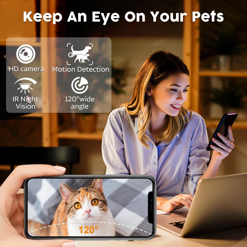 Yakry Automatic Dog Feeder with Camera WiFi: 33 Cups 5G App Control Easy Setup Cat Food Dispenser - HD 1080P Video Recording Timed Pet Feeder for Cat Dog Small-Pet - Image 3