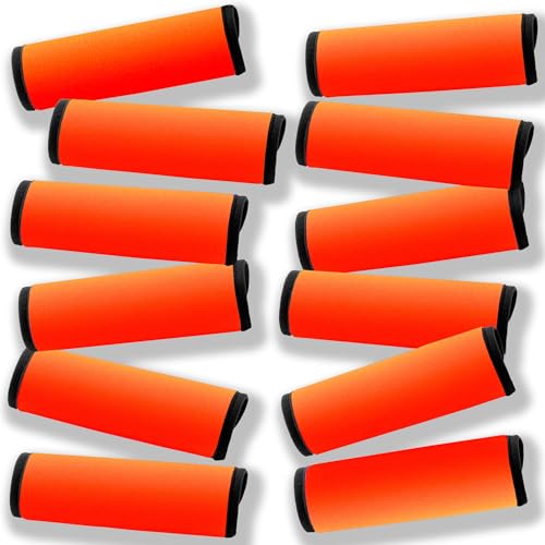 Gowraps Luggage Handle Wrap 12 Pack-Bulk Luggage Handle Wraps For Suitcases Neoprene Handle Wraps/Cover/Grips For Carry on/Bag/Car Travel Accessories For Luggage (Orange 4.0) - Image 1