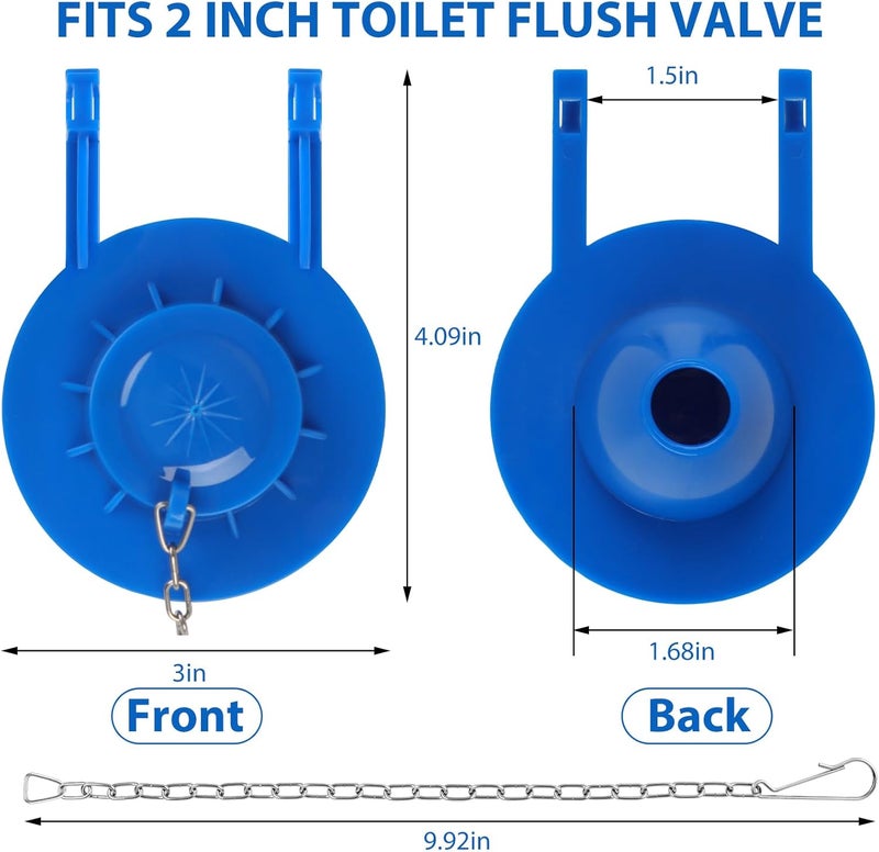 SooDeei 2 Inch Toilet Flapper Replacement Kit - Universal Toilet Stopper Flappers, Durable Toilet Flap with Adjustable Steel Chain, Toilet Tank Flapper Suitable for Various Toilet Cap Types, Easy to Replace - Image 2