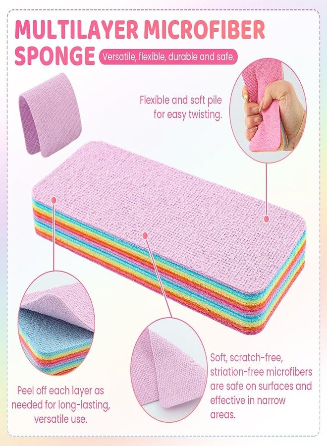 Ranjaner 12 Layer Super Microfiber Sponge, Rainbow Multi-Layered Tear-Off Rags, Quick Drying Cellulose Sponges for Cleans Kitchen, Bathroom & More, Durable, Reusable - Image 4