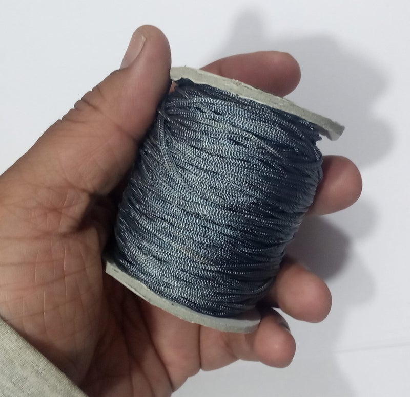 OMX Nylon 1mm Macrame Cord (100 Meters) Nylon Chinese Knotting Cord, 1mm Thick for Macrameideally Used for Jewelry Making, Bags and Various Other Craft Projects. (Grey) - Image 2