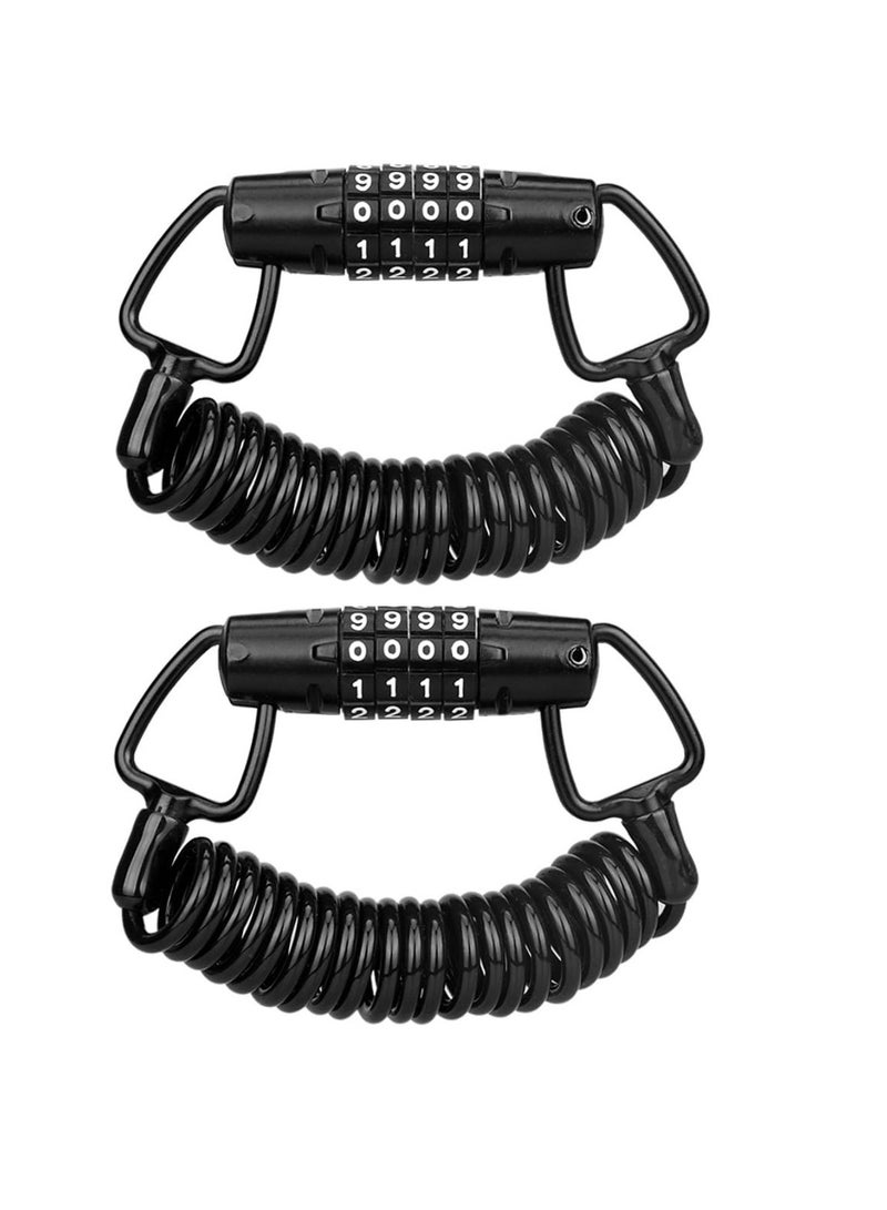 كابتن تيك 2 Pcs Bicycle Password Lock, Bike Cable Lock, 4-Digit Password Cable Lock, Combination Password Anti-theft Lock for Bicycle/Motorcycle/Scooter/Helmet - Image 1